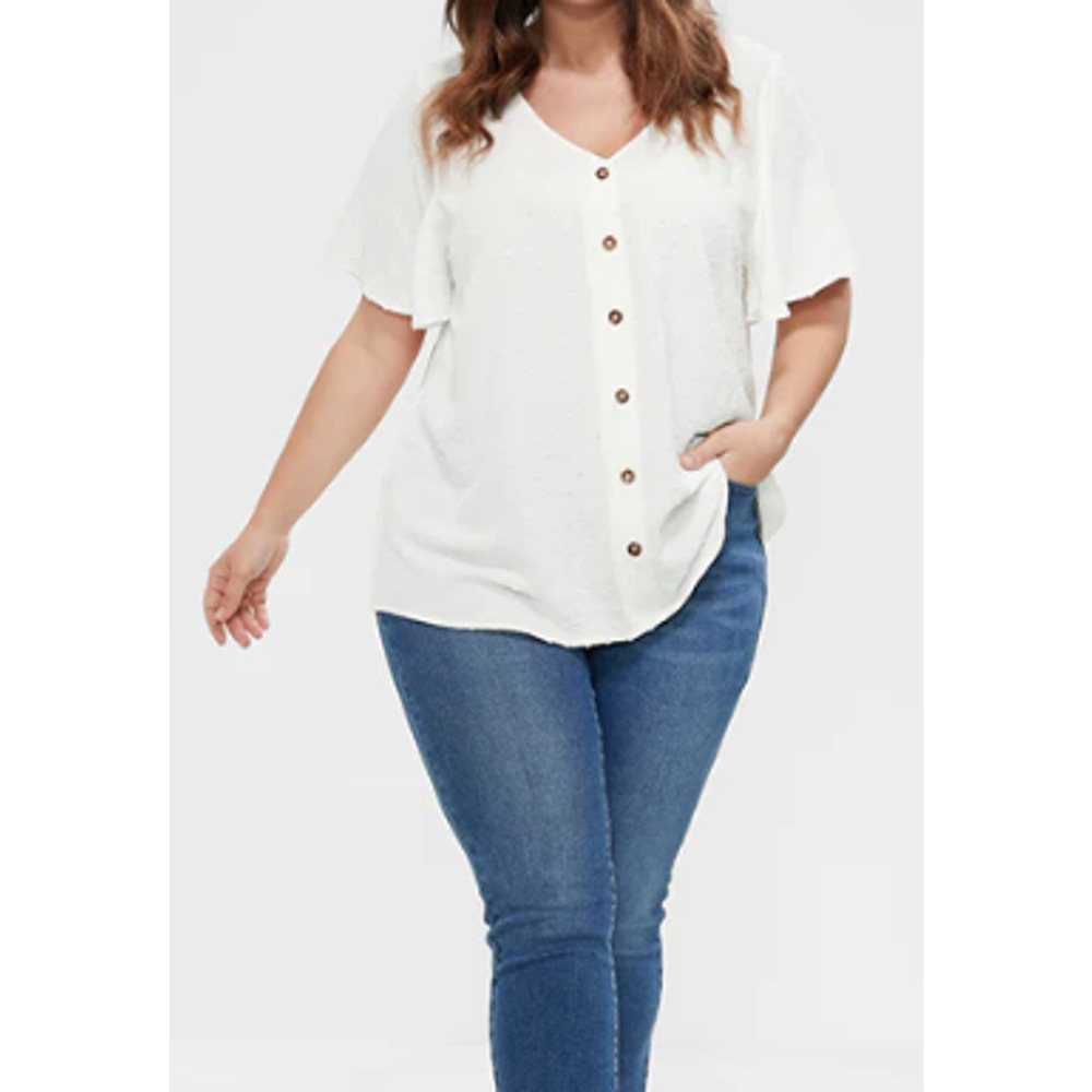 Women's White Button-Up Top